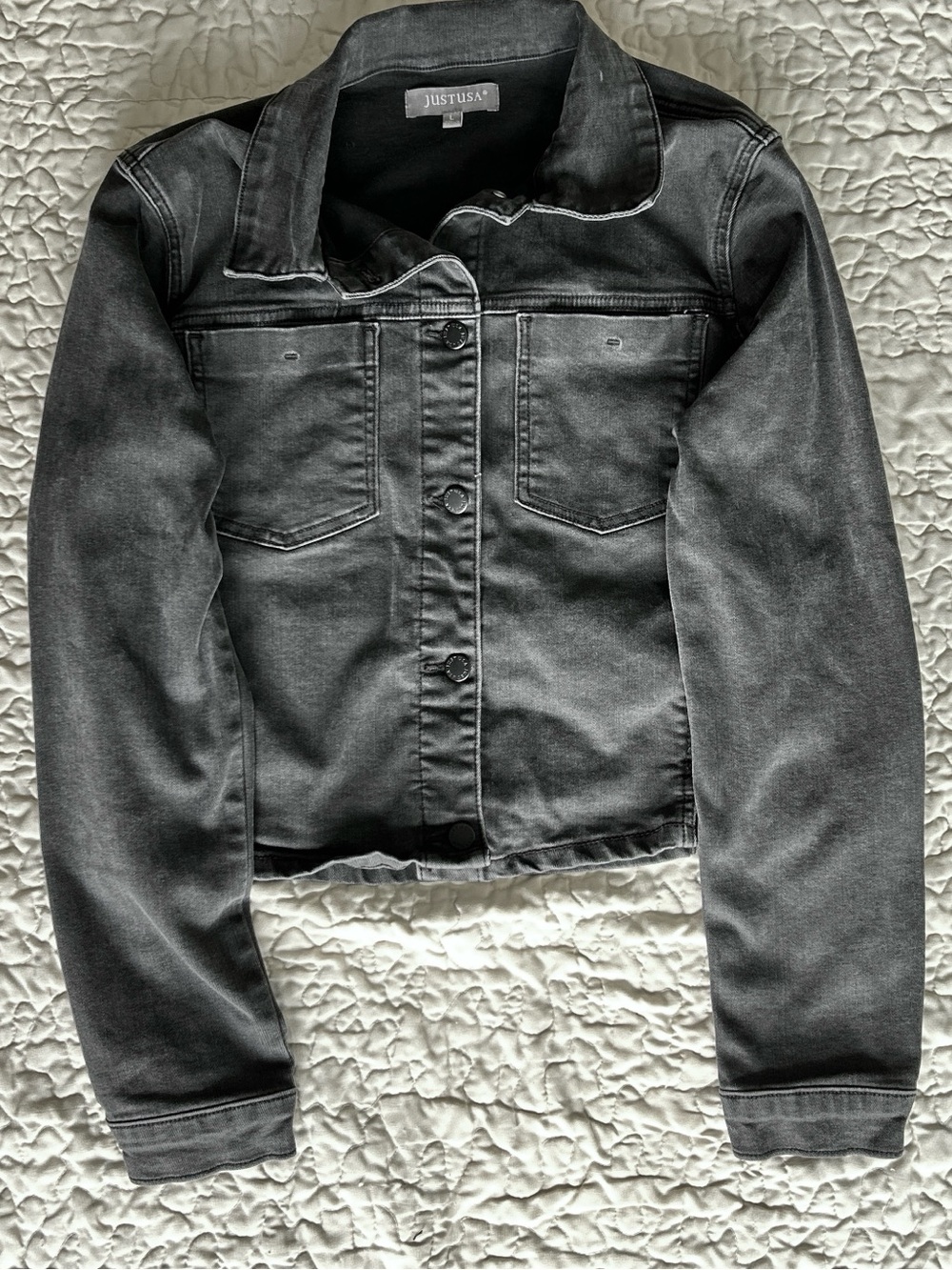 Just USA Large Utility Black Denim Jacket